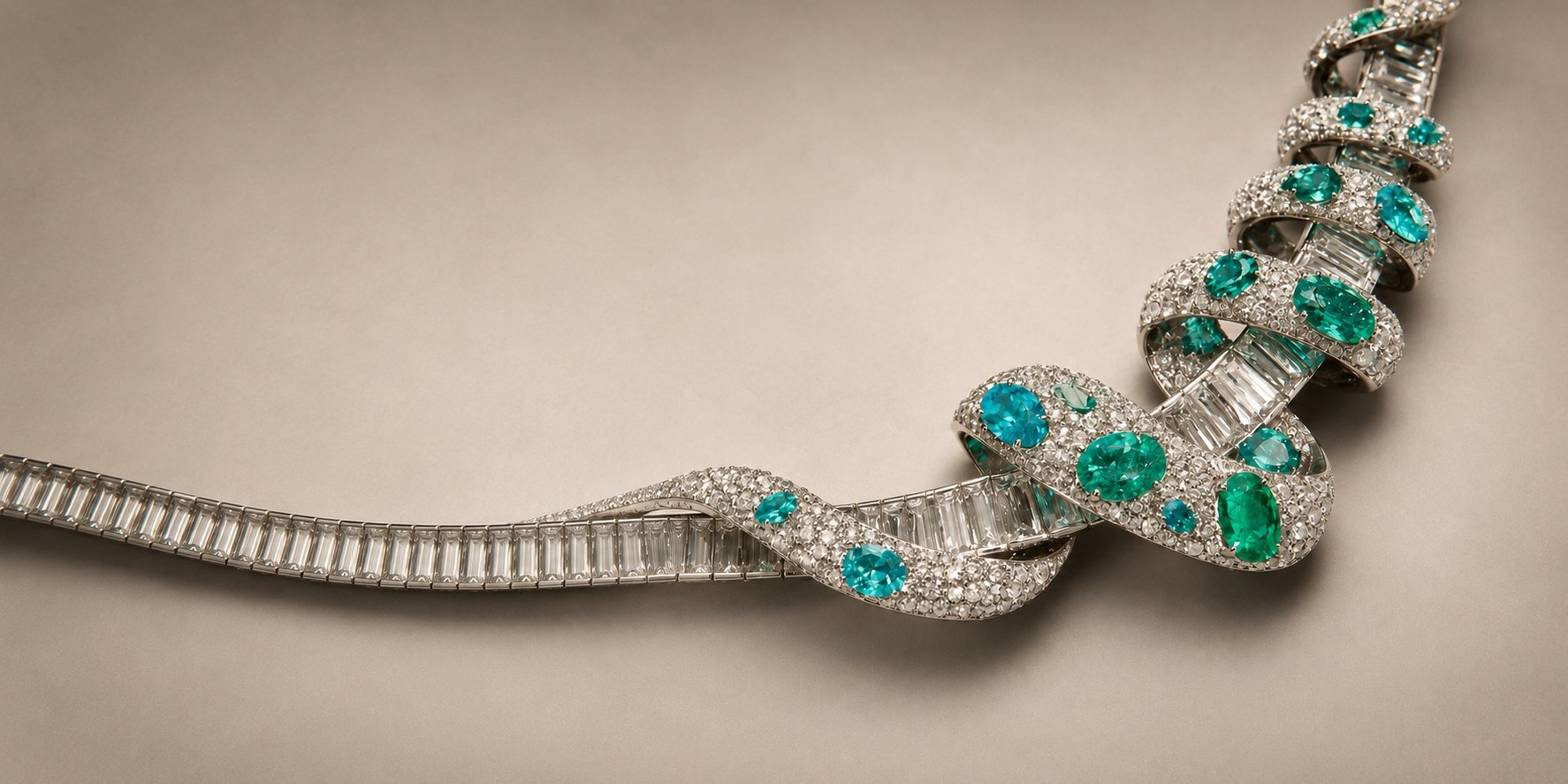 A diamond and colored-stone necklace from the Cayen Collection